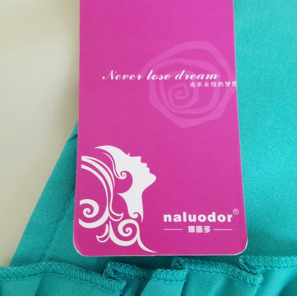 Aqua floral & ruffles spring/summer retro dress 👗 - Picture 5 of 8